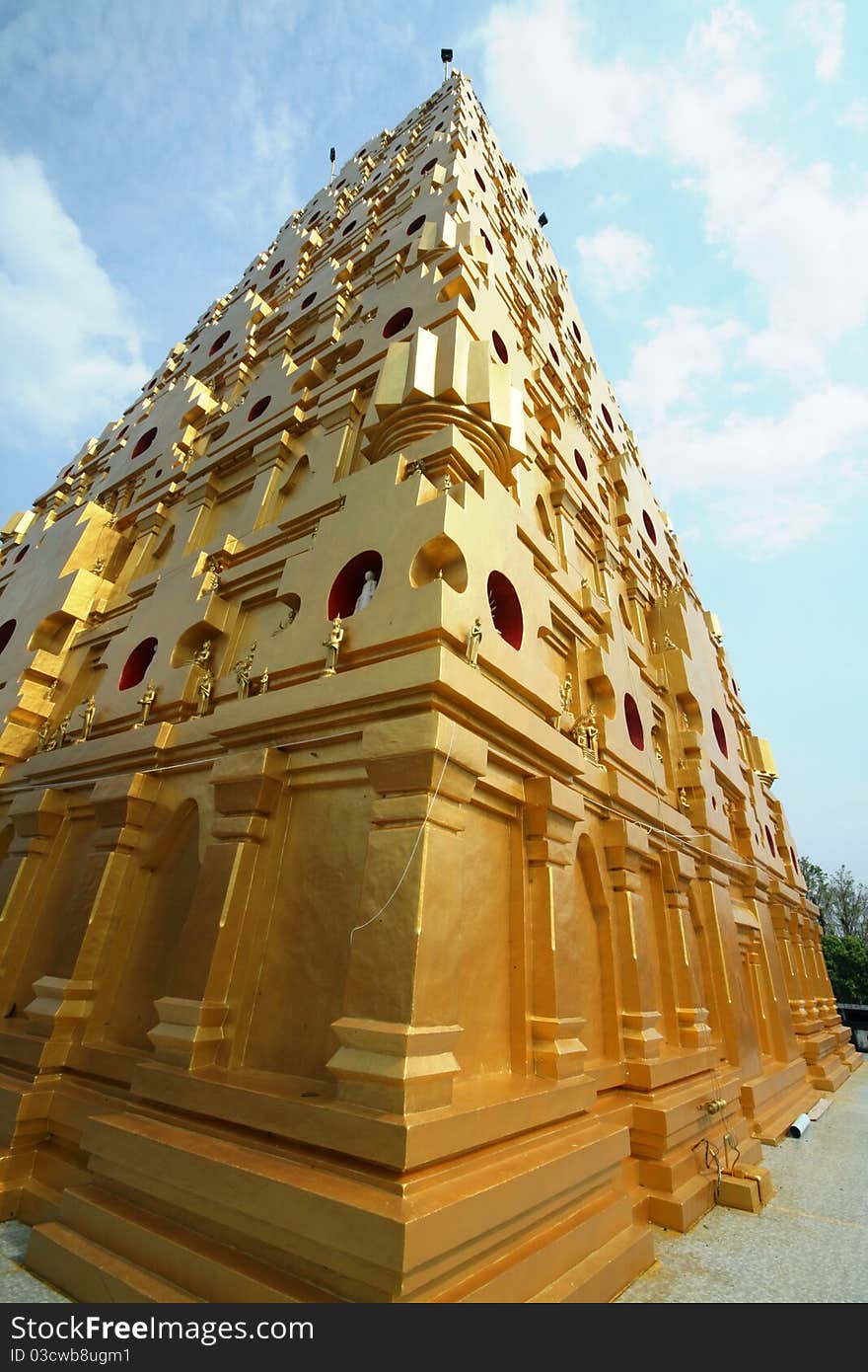 Buddhist pagoda at Wang Wiwekaram temple KANCHANABURI, THAILAND. Buddhist pagoda at Wang Wiwekaram temple KANCHANABURI, THAILAND