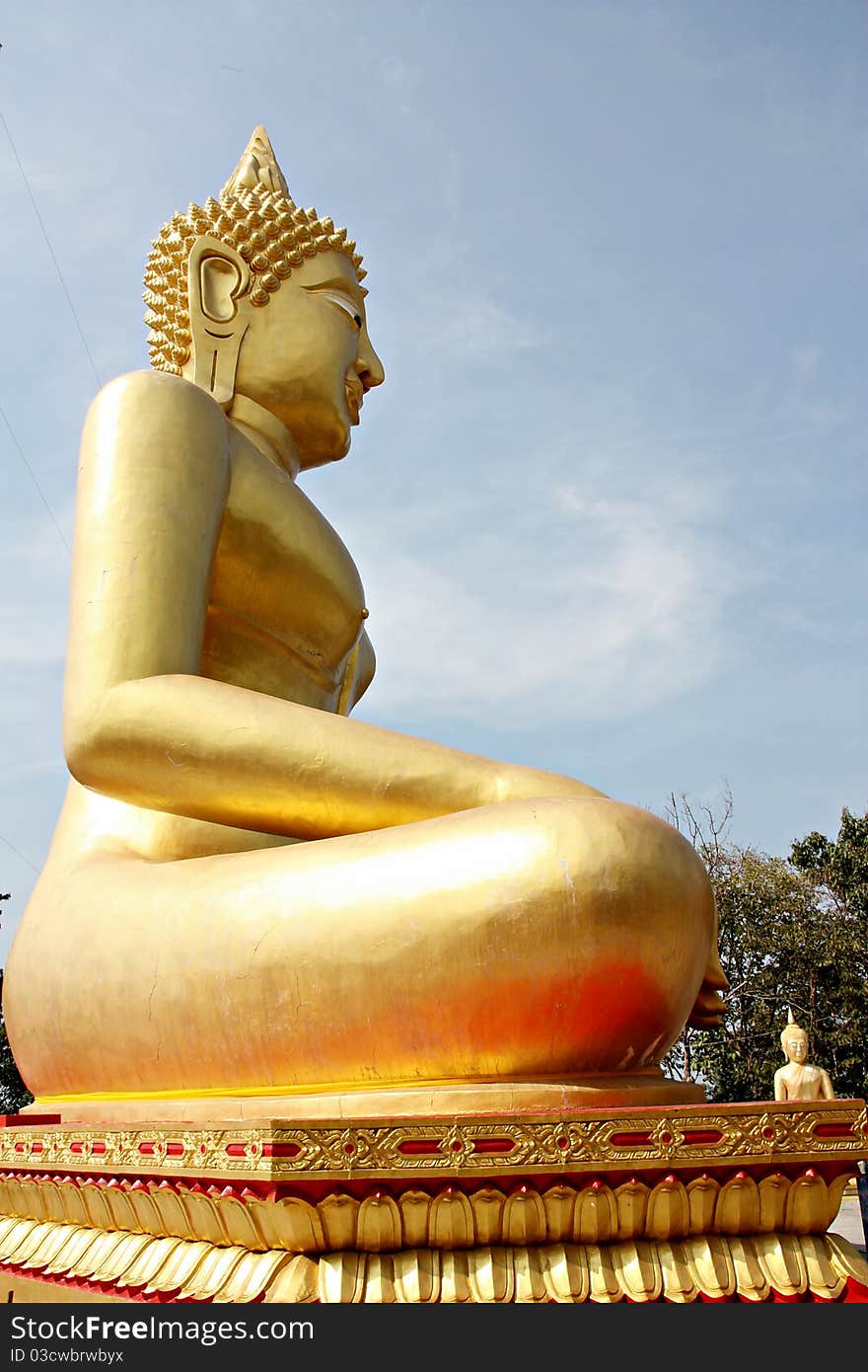 The Buddha image on the hill.