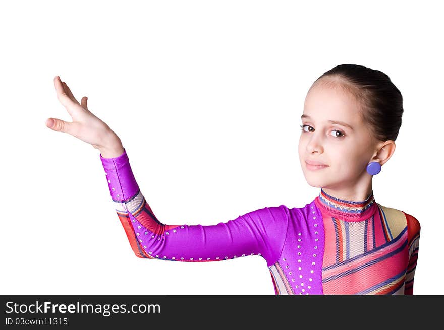 Little girl making a presentation