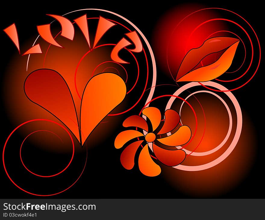 Background and heart a symbol of love and a