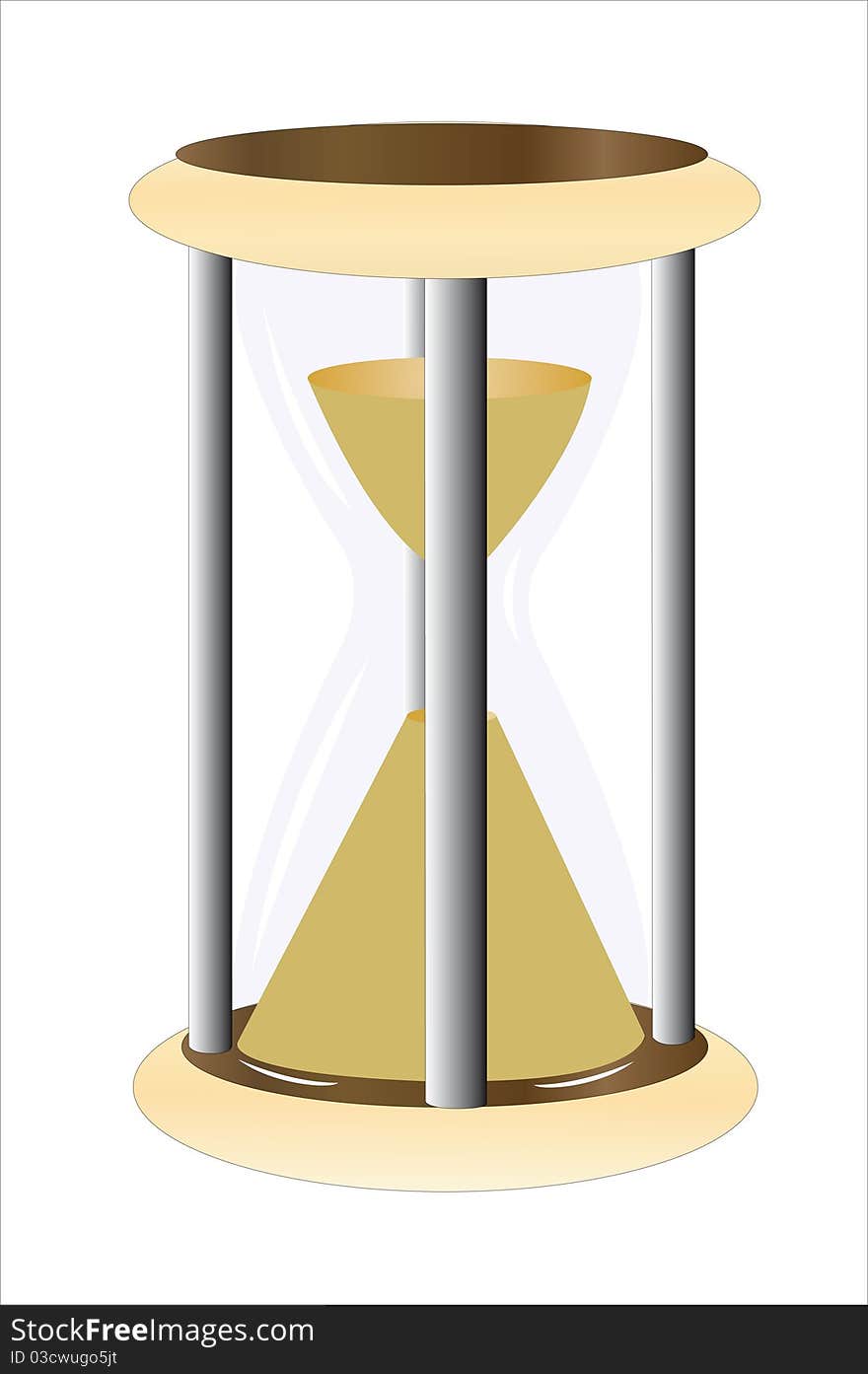 Illustration of hourglass under the white background