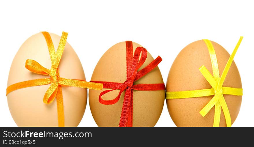 Easter eggs, isolated on white