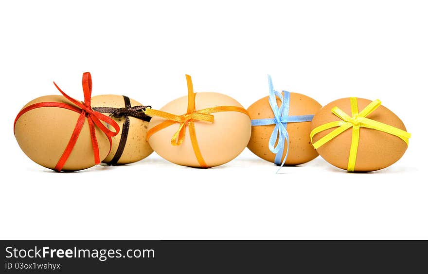 Easter Eggs, Isolated On White