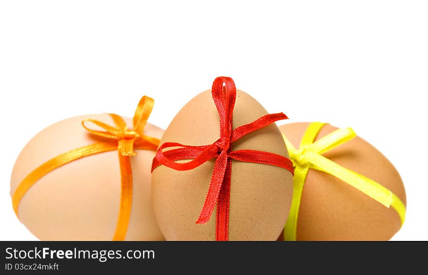 Easter eggs, isolated on white