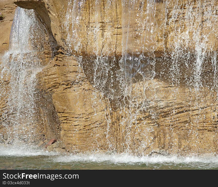 Large water feature in a garden