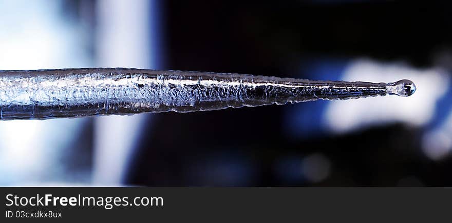 Icicle About to Drip Some Water. Icicle About to Drip Some Water