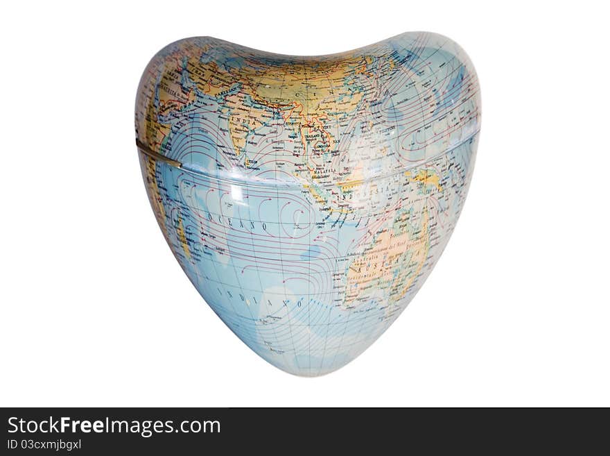 Earth shaped heart like friendly symbol