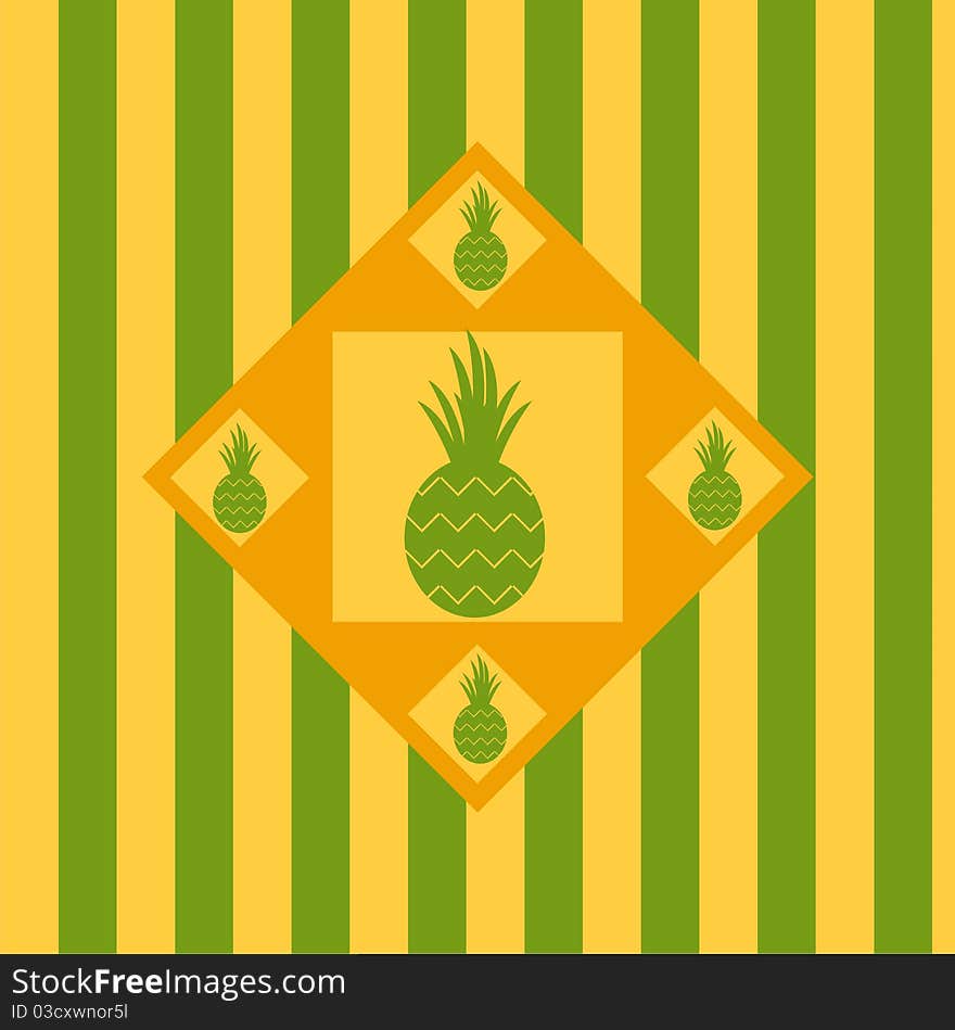 Cute colorful background with pineapple. Cute colorful background with pineapple