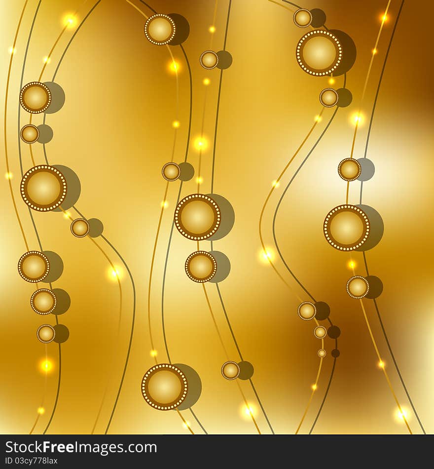 Rhis is gold background with beads