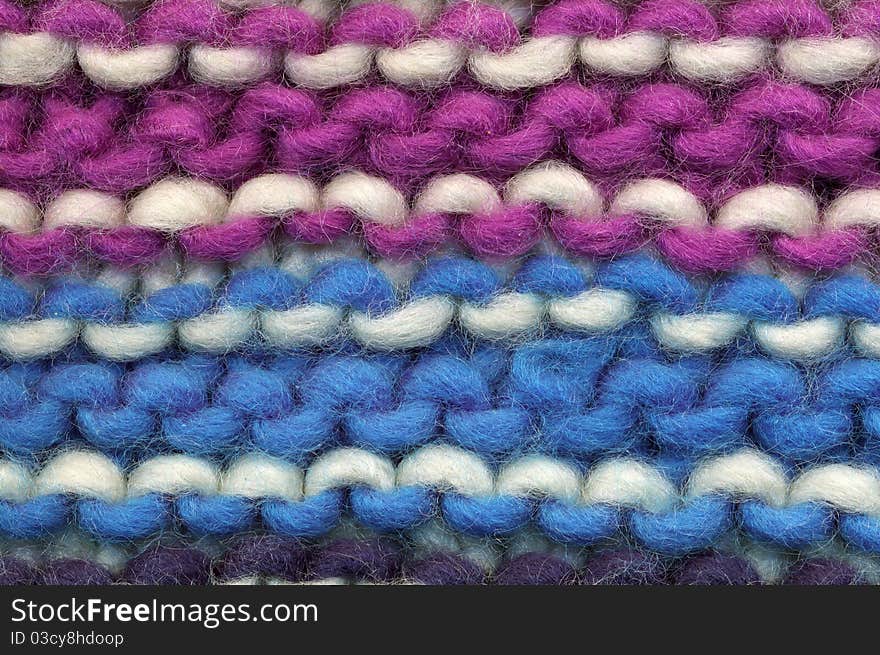 Knitted colorful wool texture of high resolution