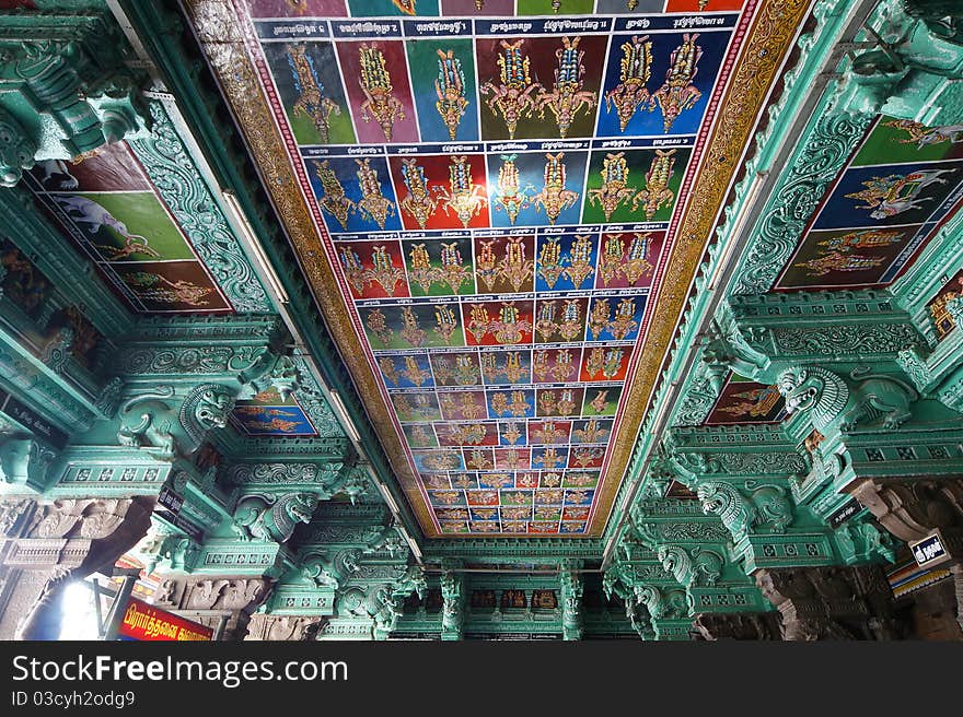 Ceiling Meenakshi Sundareswarar Temple in Madurai