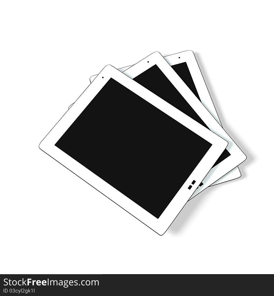 Isolated tablet pc. 3d illustration