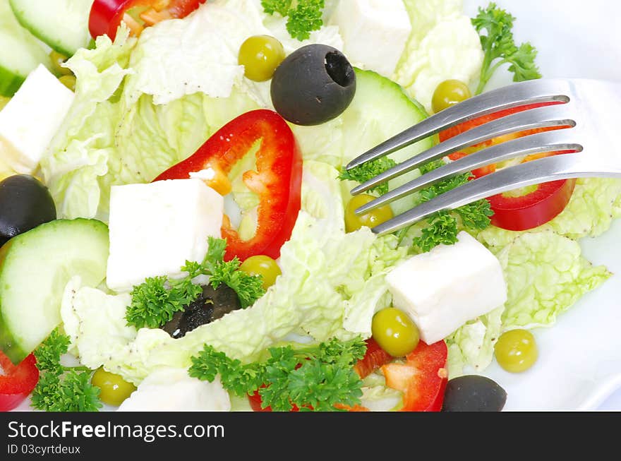 Close-up of healthy fresh salad