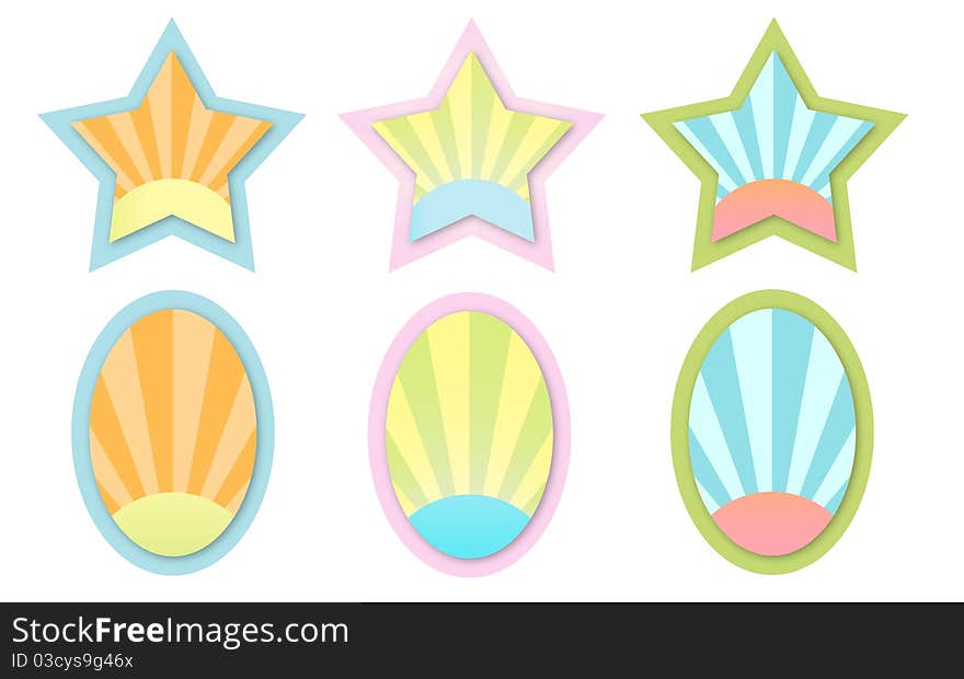 Six baby ornaments vector illustration