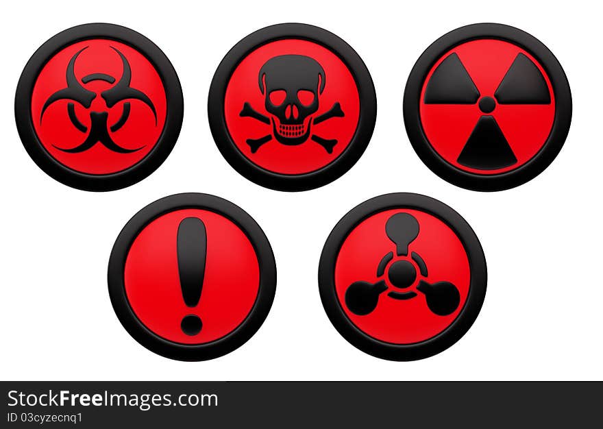 Icon depicting the hazard symbols on a white background. Icon depicting the hazard symbols on a white background.