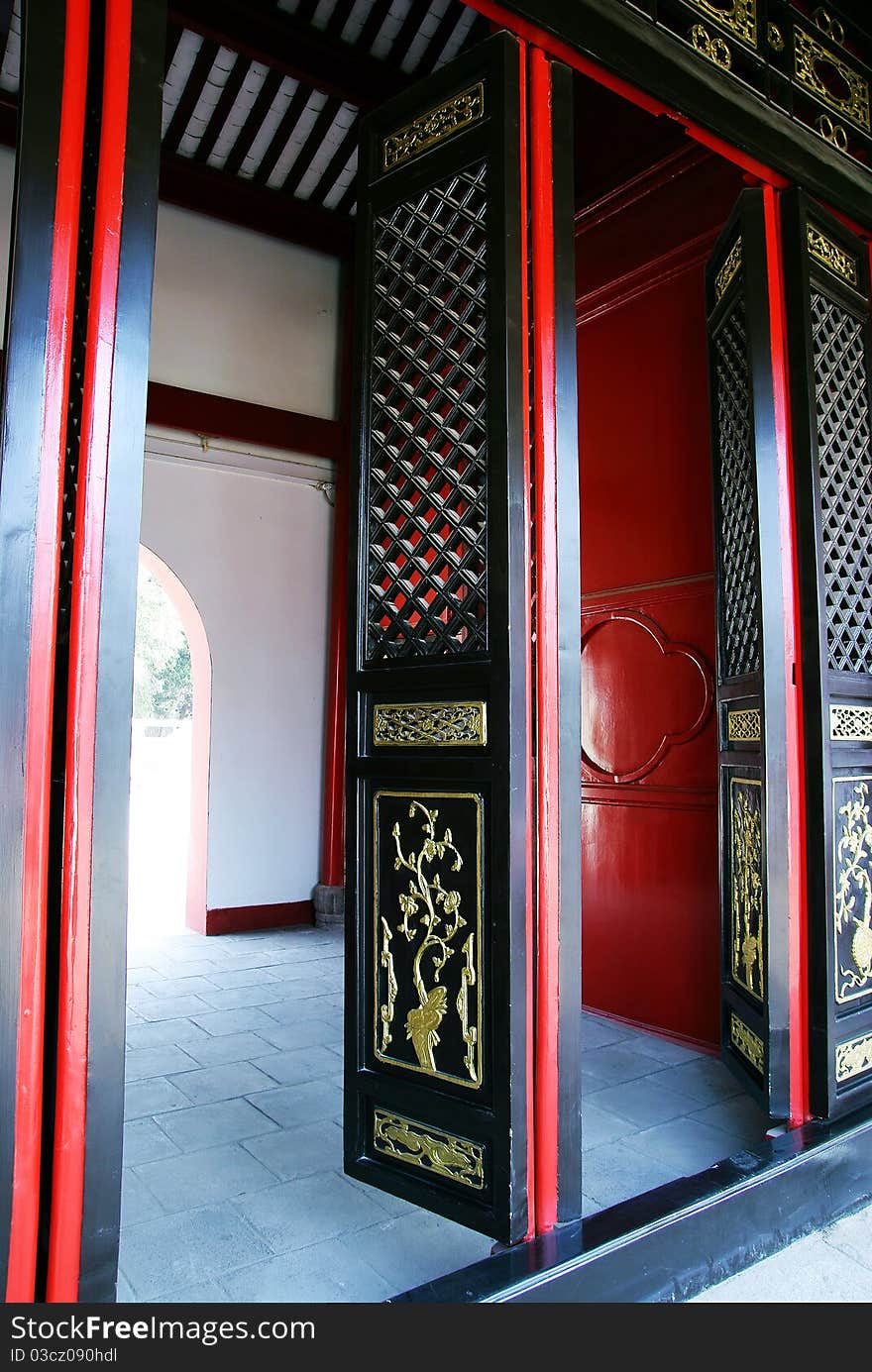 Traditional chinese gate with pretty designs