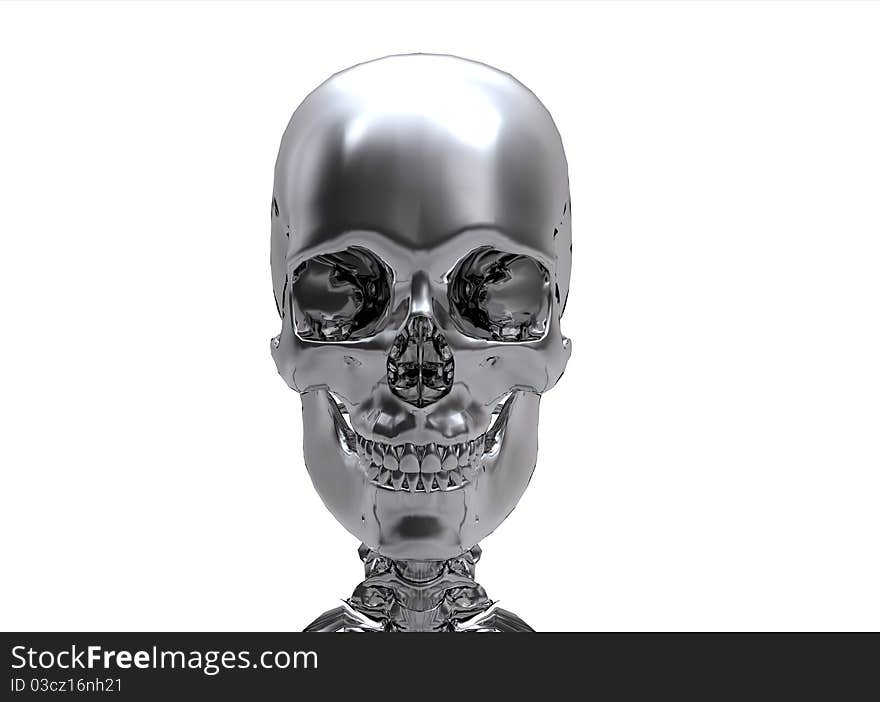 Silver Human skull metal design