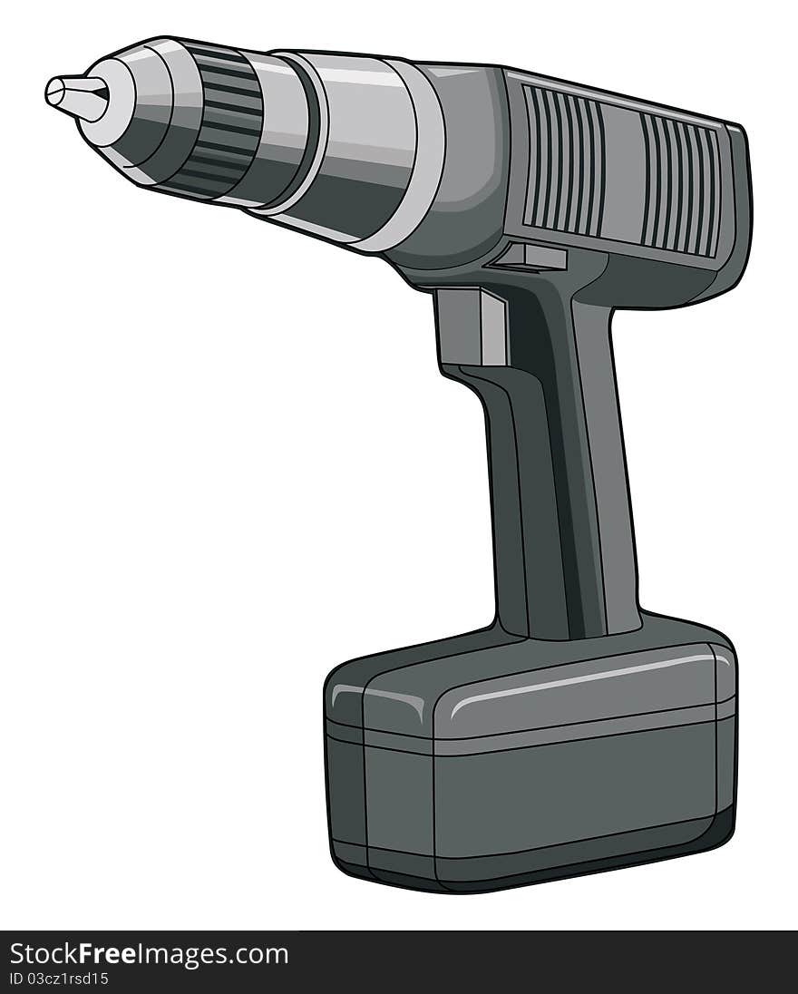 Illustration of a rechargeable drill.