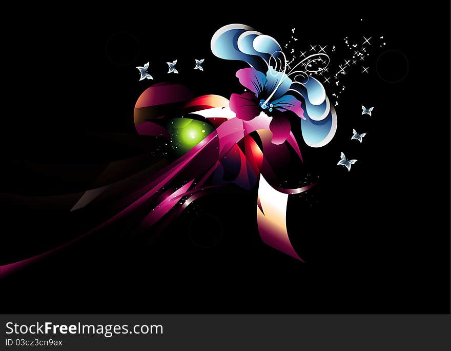 Background fantasy flowers colors illustration. Background fantasy flowers colors illustration