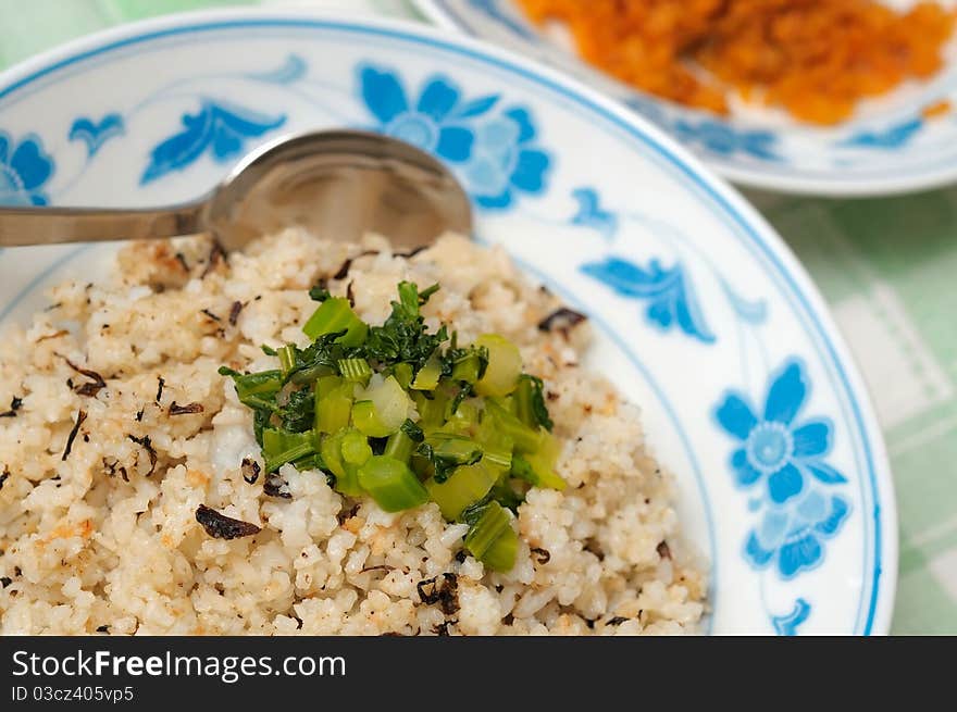 Asian style fried rice using healthy unpolished brown rice. Asian style fried rice using healthy unpolished brown rice.