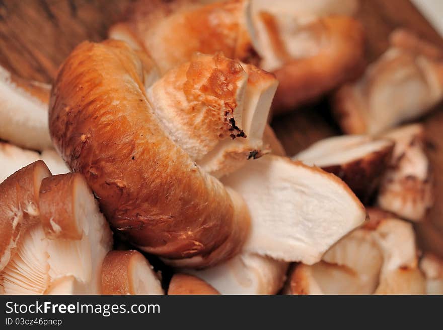 Raw mushrooms