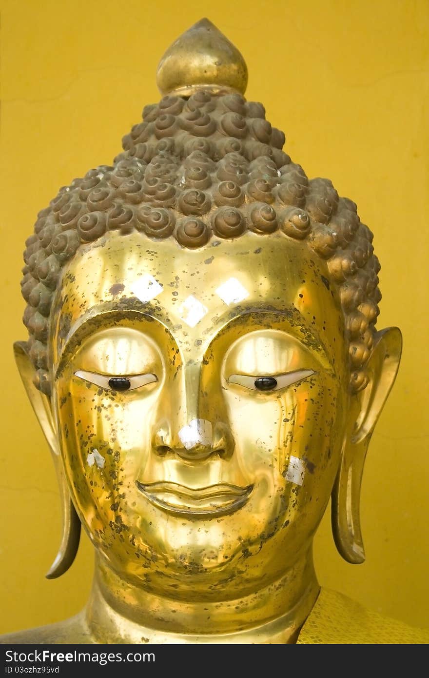 Buddha statue head in sanctuary,Thai temple