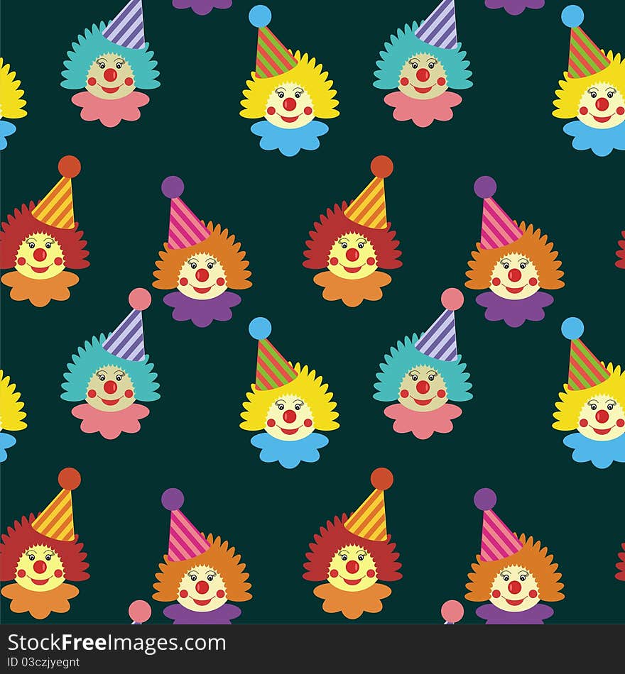 Seamless background with clowns