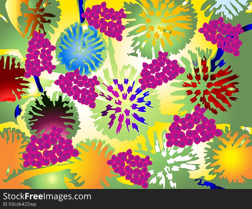 Color flowers abstract background