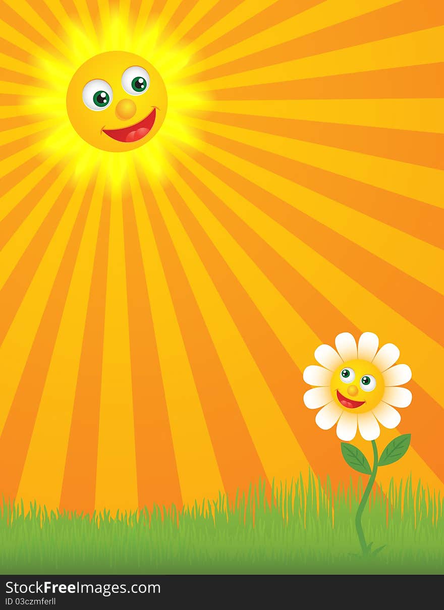Happy sunny background, EPS 10