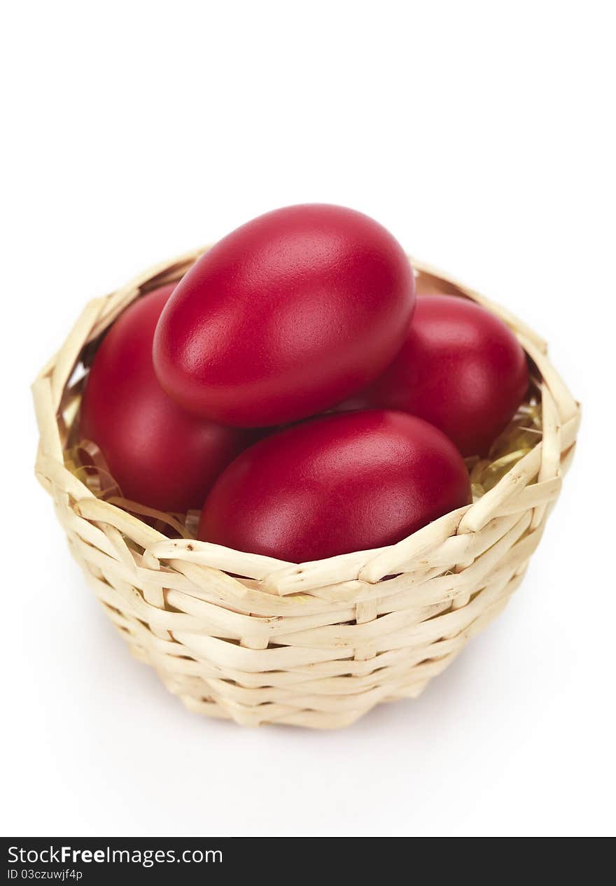 Red Eggs In Wicked Basket