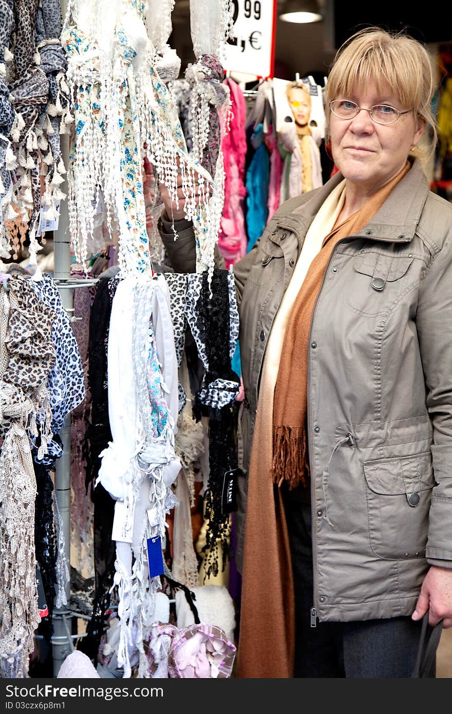 Woman shopping in market