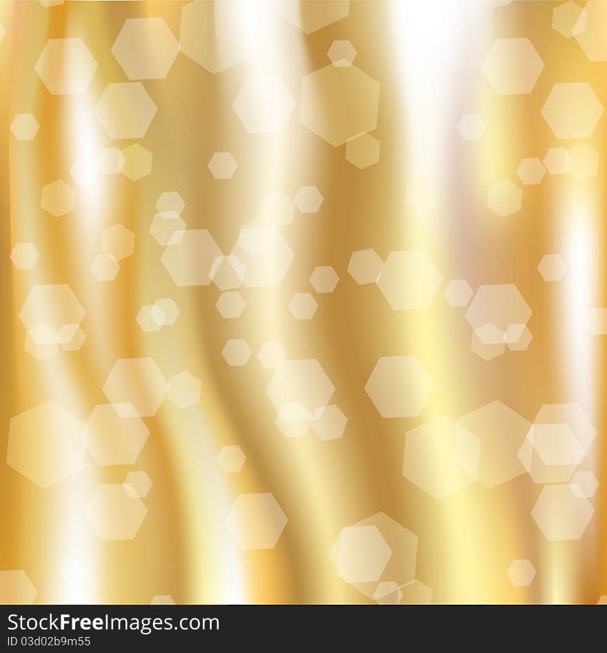 Golden Background With Blurs, Vector Illustration