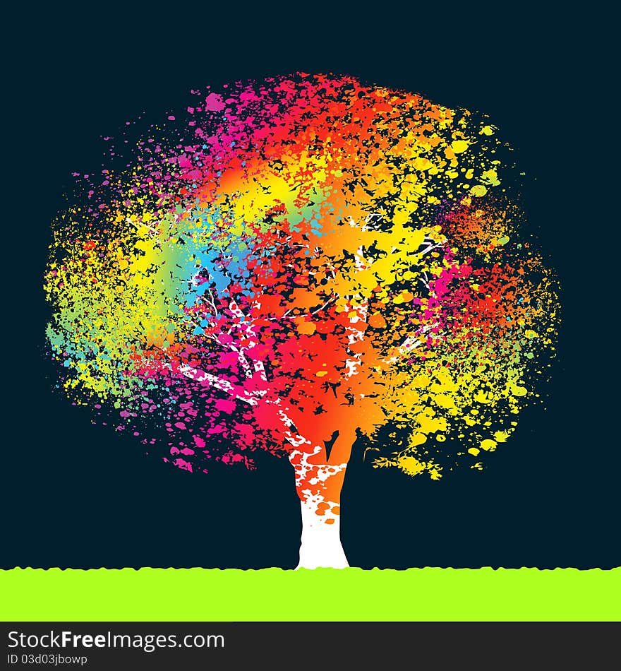 Abstract colorful tree. EPS 8