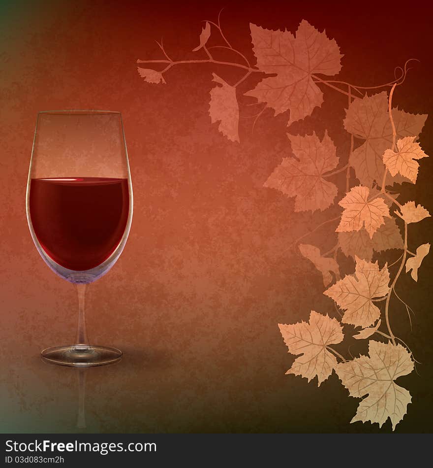 Abstract grunge illustration with wineglass