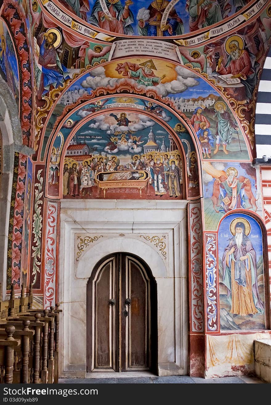 Ceiling of Rila Monastery in Bulgaria