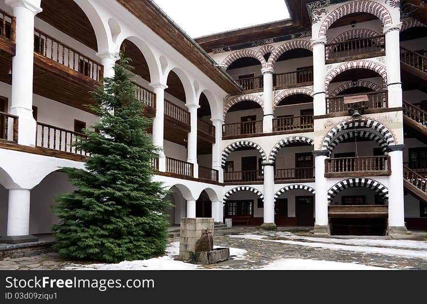 Rila monastery in winter, the most famous Bulgarian monastery. Rila monastery in winter, the most famous Bulgarian monastery