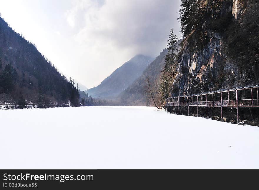 Frozen Lake, Jiuzhaigou National Park, China