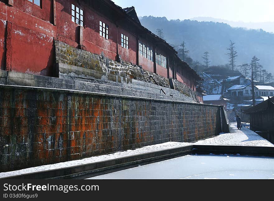 Buddhist Monastery And Monk, Mount Emei, China