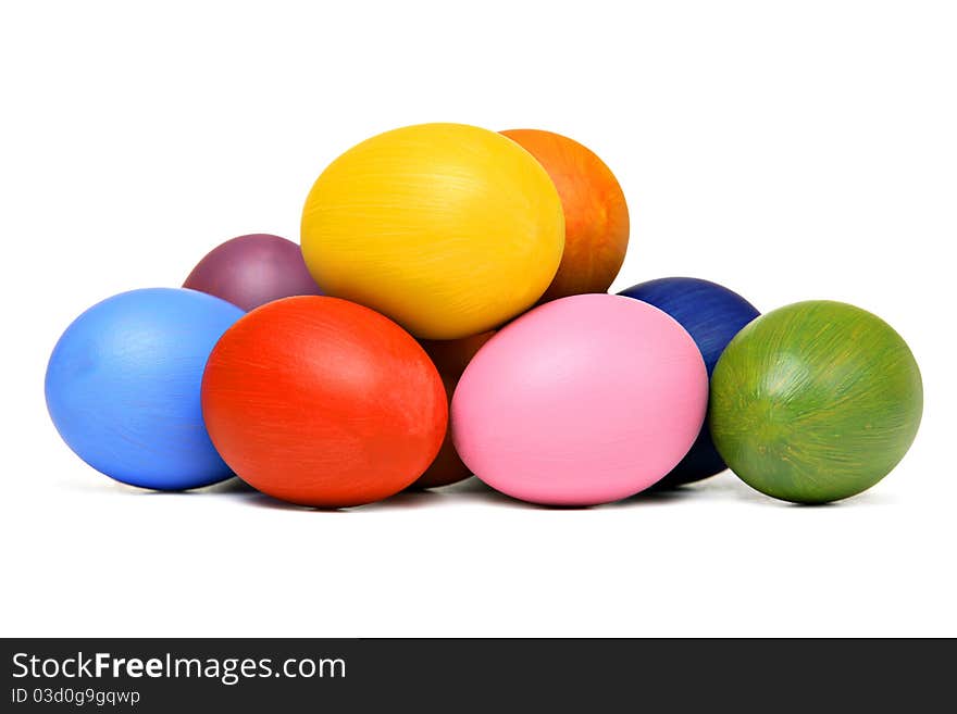 Easter eggs, isolated on white