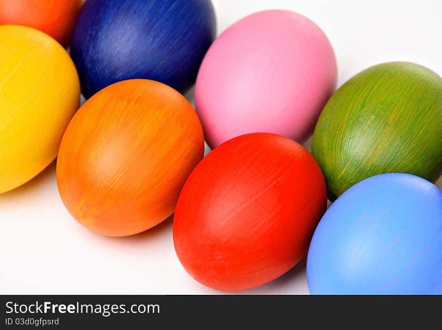 Colorful Easter eggs, isolated on white