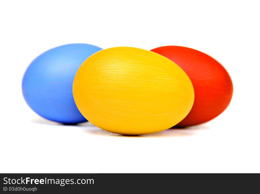 Colorful Easter eggs, isolated on white