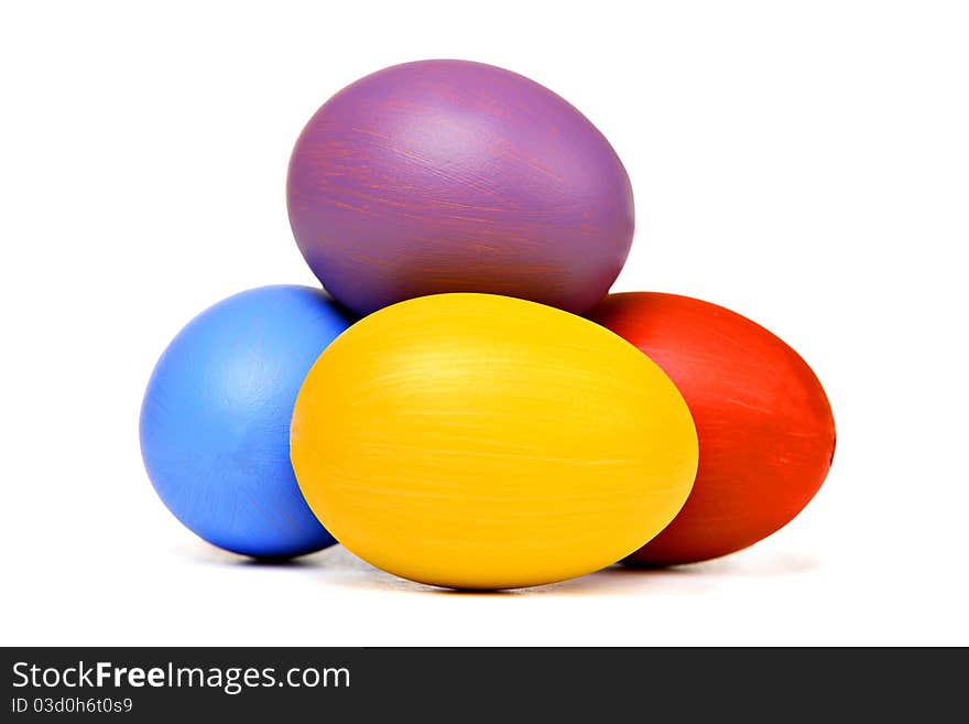 Colorful Easter eggs, isolated on white