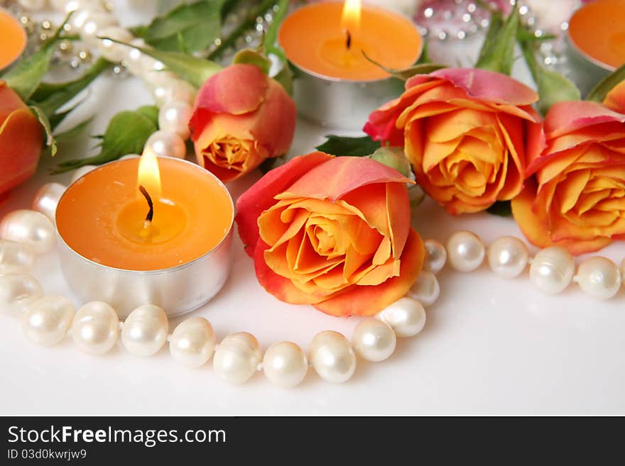 Fine Roses And Candles