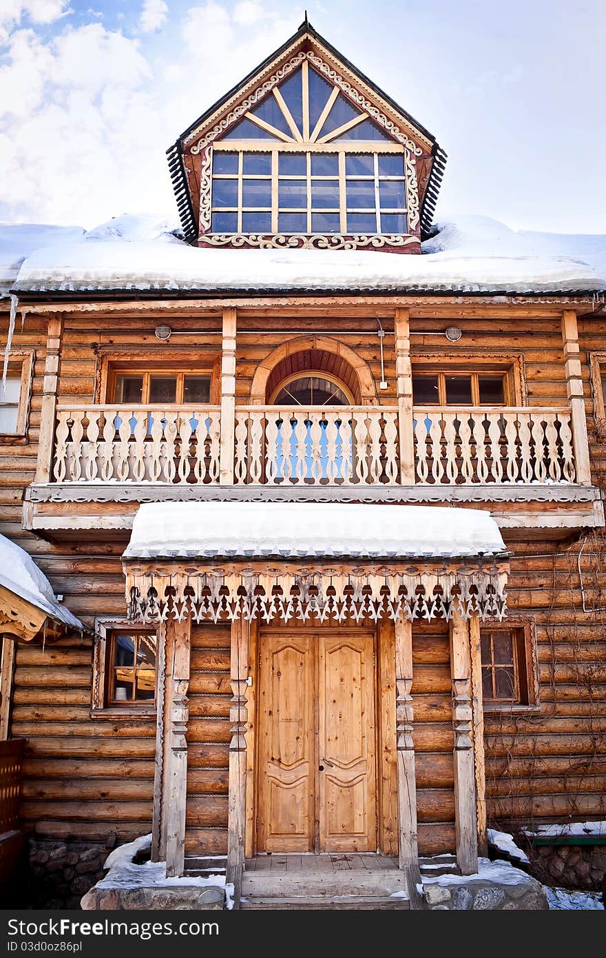 Peasant's log hut also known as izba in Russia