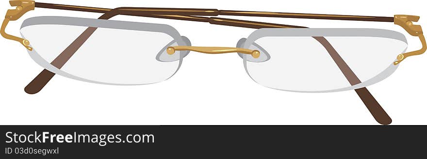 Glasses isolated on the white. Illustration