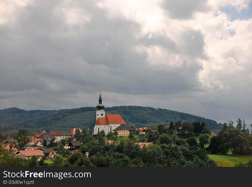 The Czech village in bad weather. The Czech village in bad weather