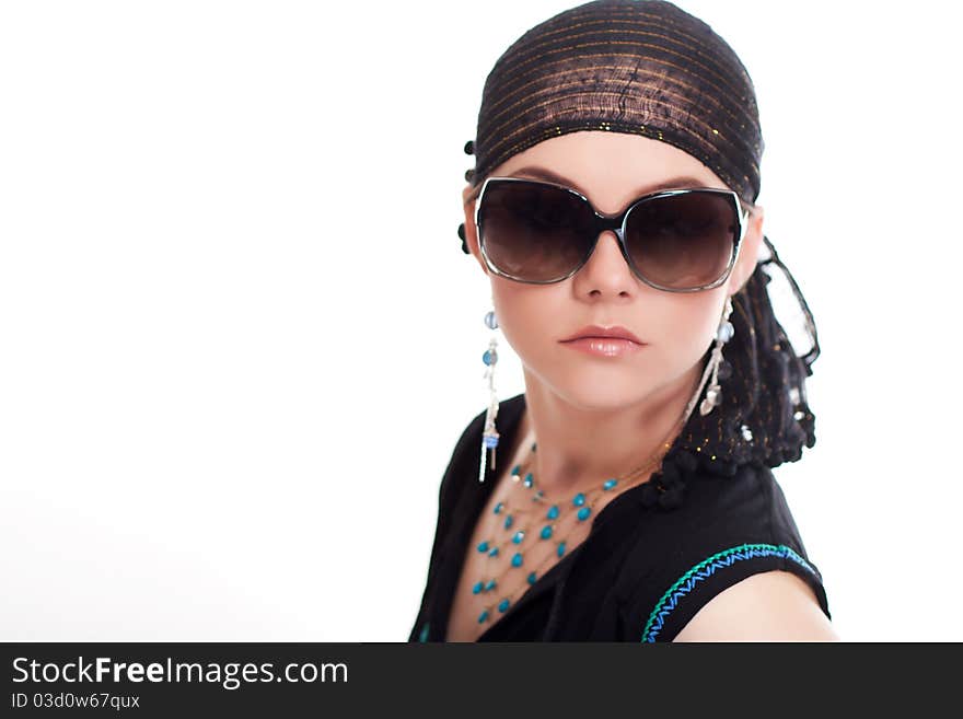 Young woman posing with vintage fashion accessories. Young woman posing with vintage fashion accessories