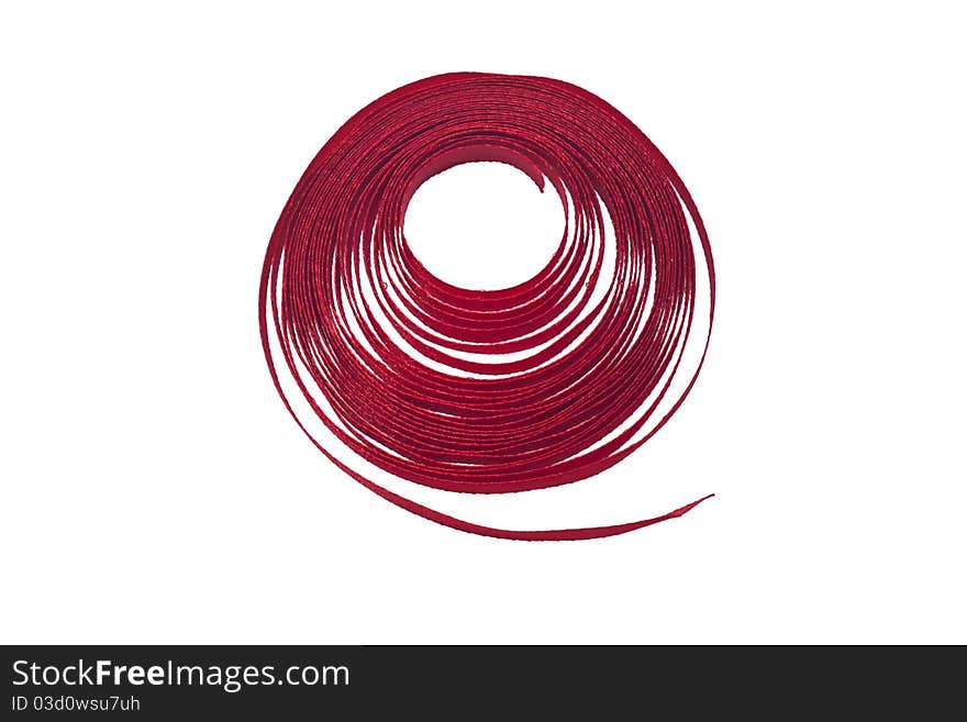 Isolated  red tape  on white background