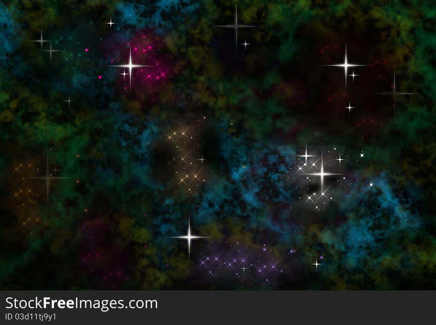 Illustration of dark colored nebula. Illustration of dark colored nebula