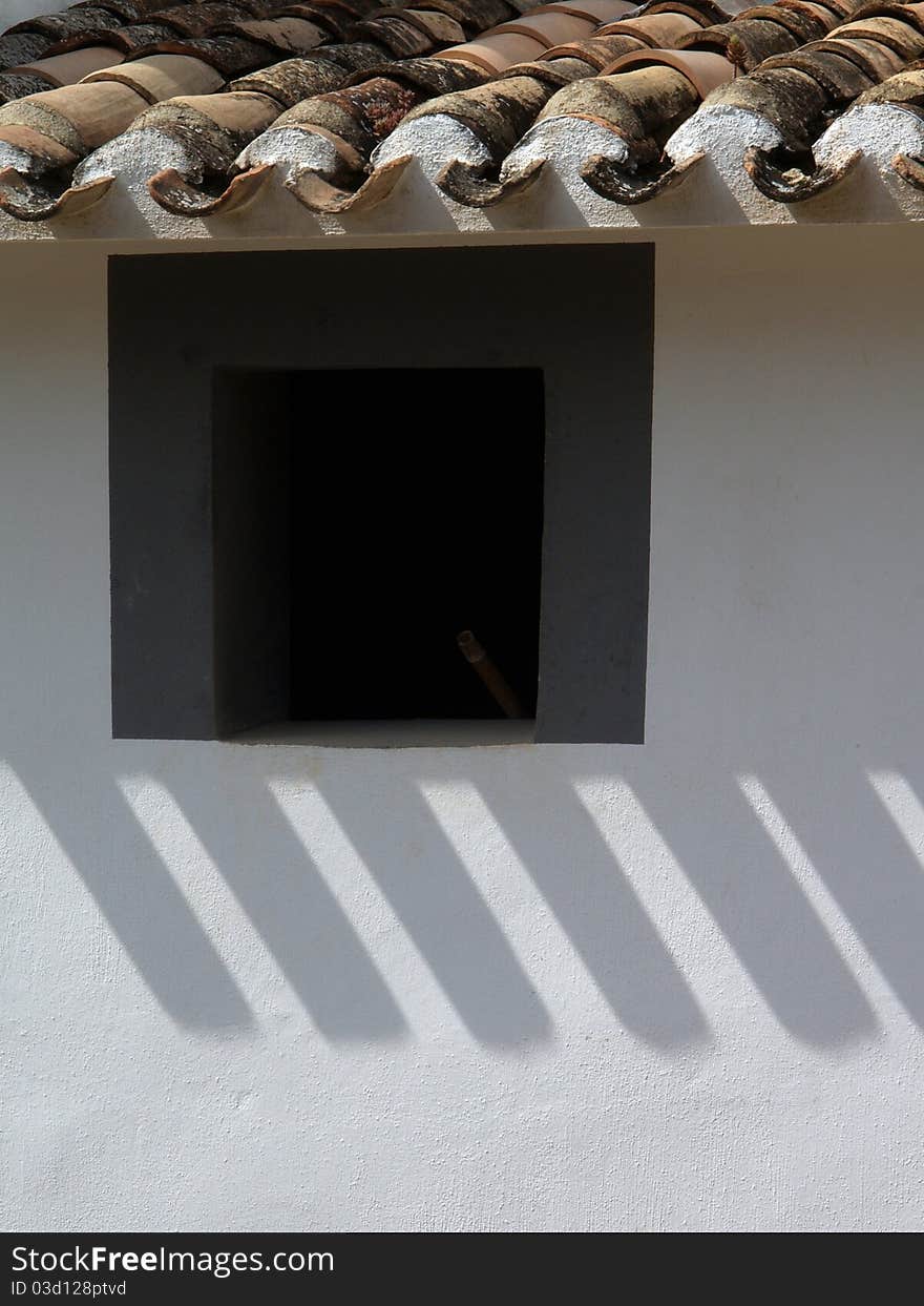 Window of old spanish white hous. Window of old spanish white hous